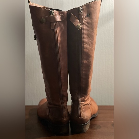 SAM EDELMAN  Penny Whiskey Brown Leather Zip Riding Boots Womens Size 9M - Picture 8 of 15